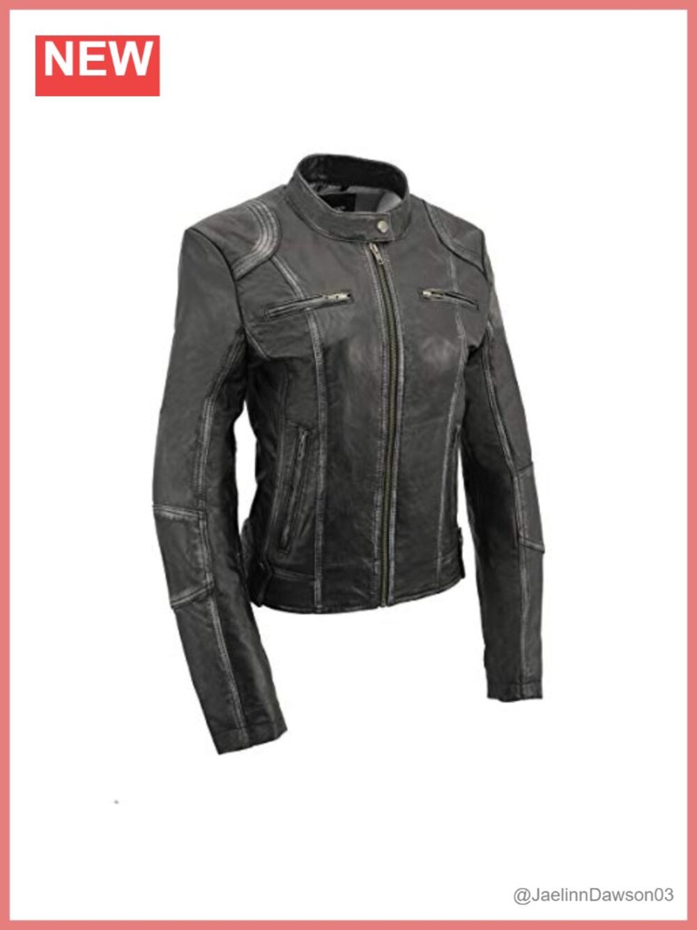 Women's Sheepskin Scuba Style Leather Jacket Zip Front